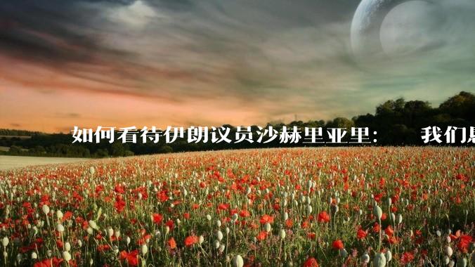 如何看待伊朗议员沙赫里亚里：  我们恳求最高领袖批准使用核武器？