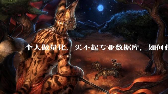 个人做量化，买不起专业数据库，如何获取 L2数据?